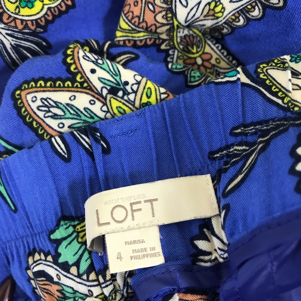Loft Paisley Julie Drape Straight Leg Pants - Picture 6 of 7